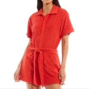 Gianni Bini Elisa Terry Cloth Beach Romper Size L To XL